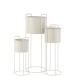 Lot de 3 cache pots sur pied en métal blanc 28x28x80 cm