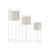 Lot de 3 cache pots sur pied en métal blanc 28x28x80 cm