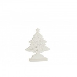 Decoración árbol de navidad led madera blanco Alt. 28 cm