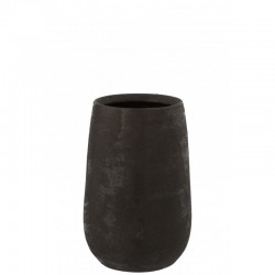 Jarrón irregular rugoso cerámica negro Alt. 31 cm