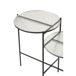 Table 2 niveaux en verre transparent 80x38x57 cm