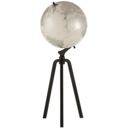 Globe terrestre sur pied en blanc 38x38x103 cm