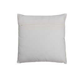 Coussin carré avec imprimé noir en coton blanc 46x46cm