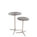 Set de 2 tables rondes en aluminium argent 42x42x57 cm