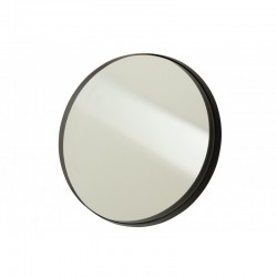 Miroire rond avec bord noir en métal 50x50x5 cm